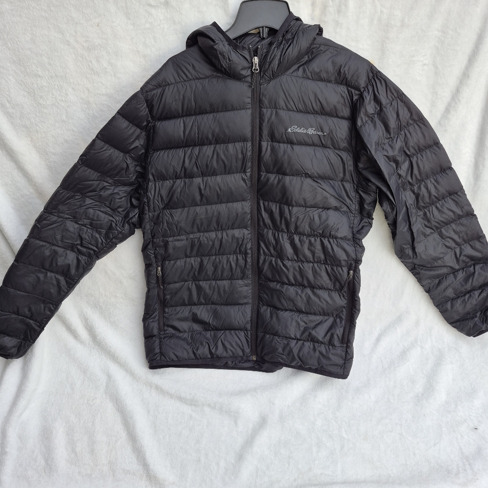 Eddie Bauer Black Quilted Hooded Puffer Jacket